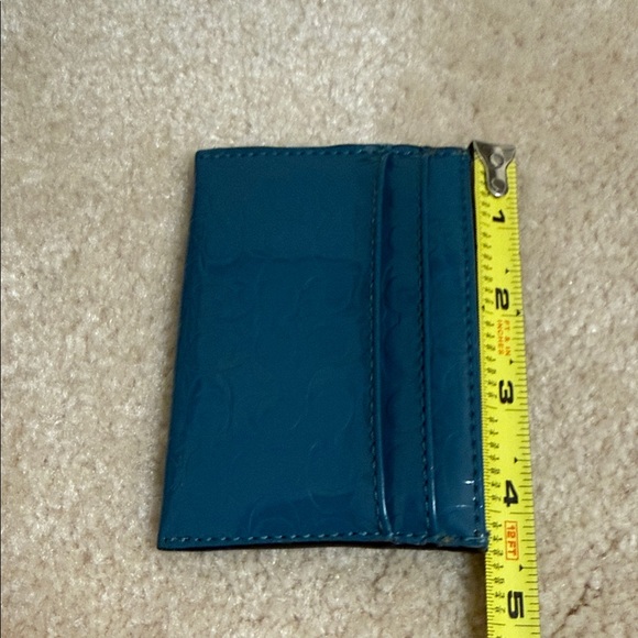 Coach Blue Embossed Card Holder - Picture 4 of 6